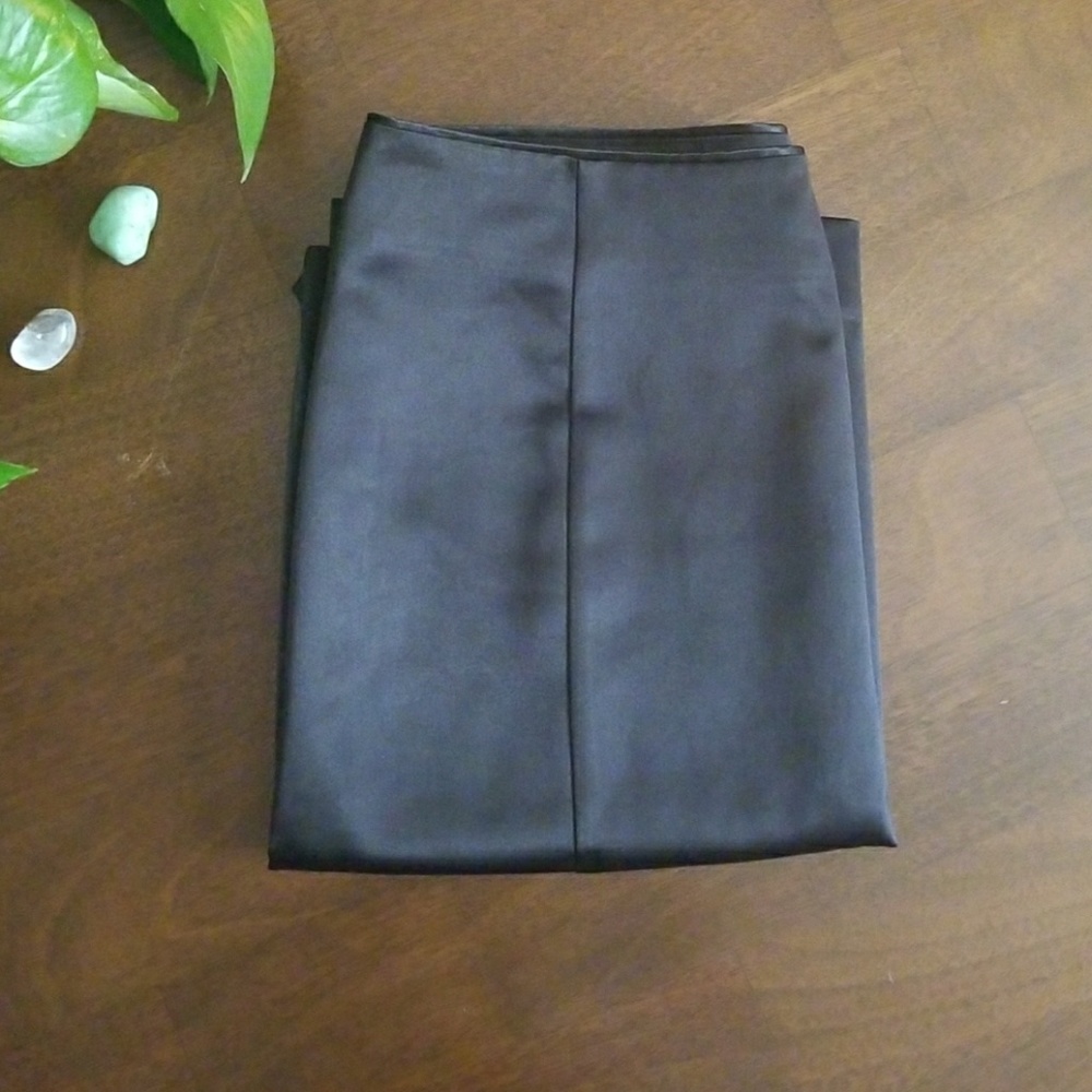 White House Black Market Black Shiny Pencil Skirt
